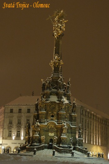 Svatá Trojice Olomouc v zimě